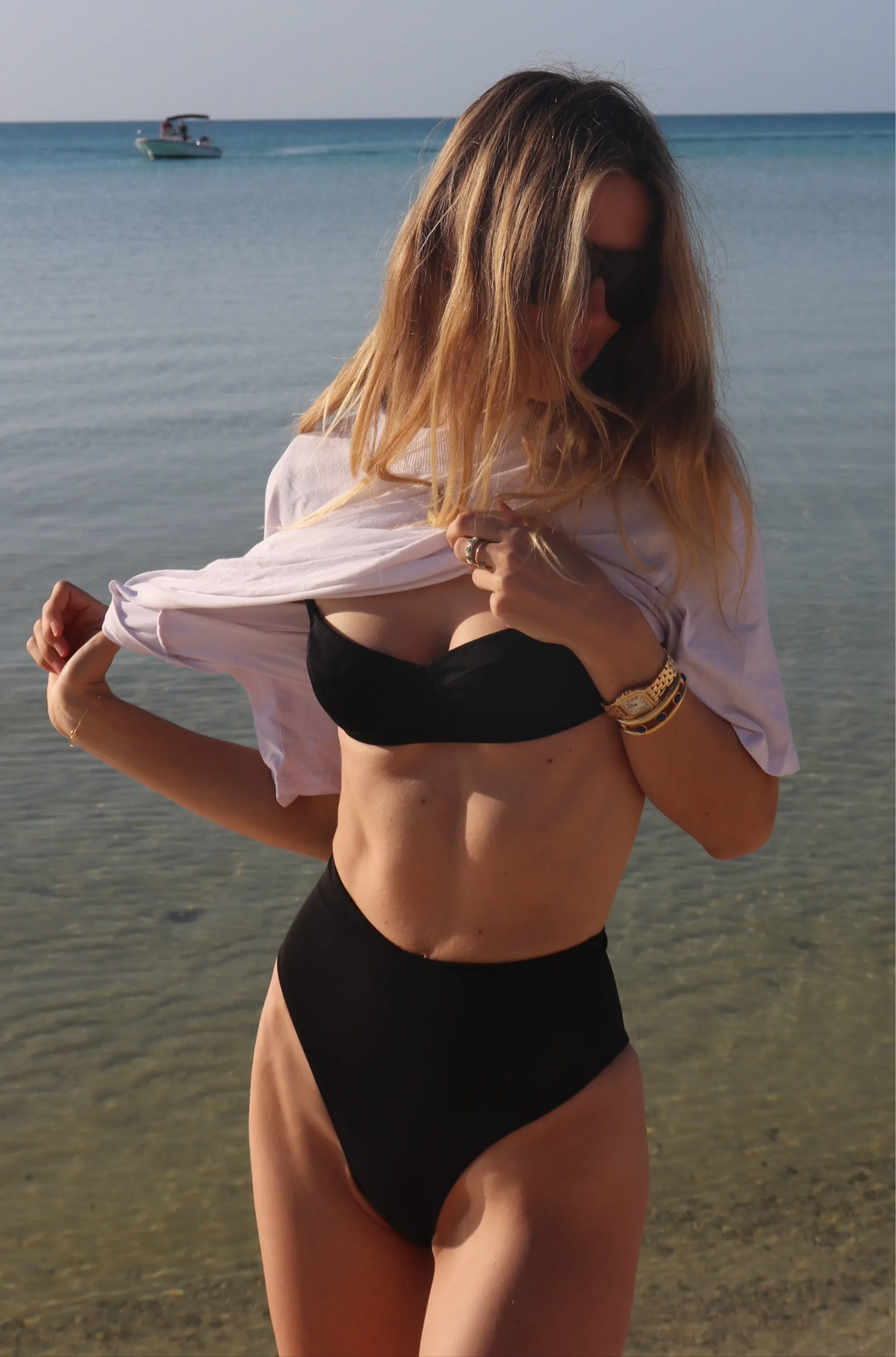  Vesey Waddy bikini set, showing the supportive halter top and full-coverage high-rise bottom