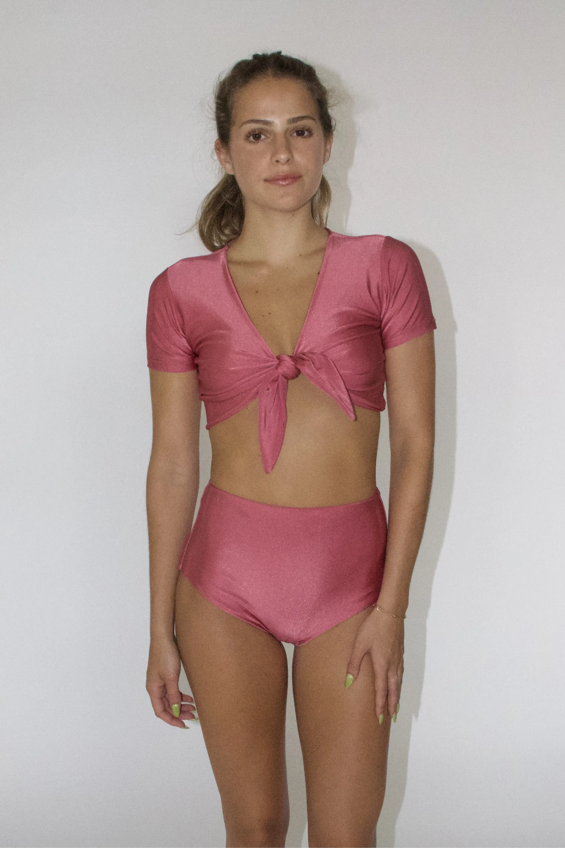 Vesey Wear - Dylan High-Rise Bottom | Rhubarb – Sculpting Coverage -Womens-Swiwmwear